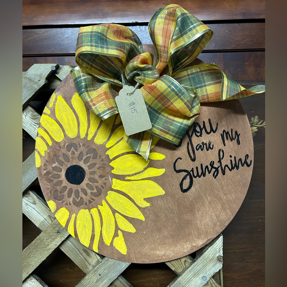 Fall wooden wreath.